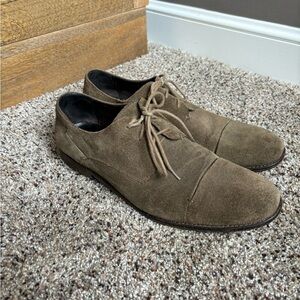 John Varvatos suede cap dress shoe